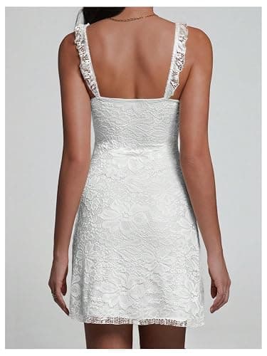 Floerns Women's Summer Mini Dress Floral Lace Sleeveless Vacation Cute A Line Dresses thumbnail 4