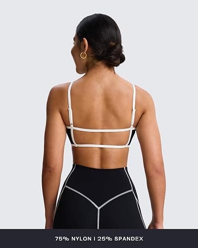 Aoxjox Women's Color Block Workout Sports Bras Fitness Lexi Lined Strappy Bra Athletic Yoga Crop Tank thumbnail 9