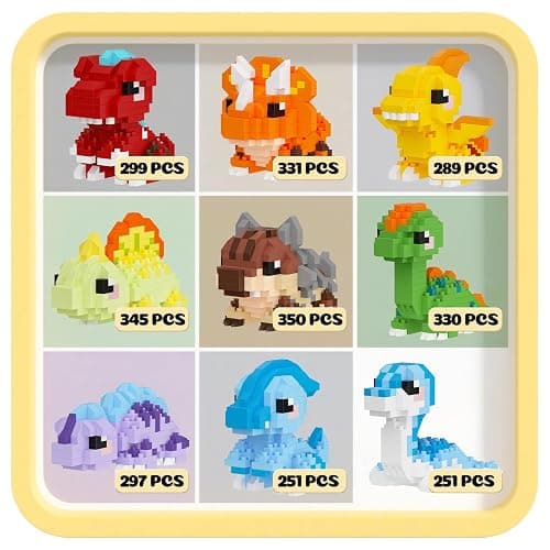 HJPLPXH Dinosaur Micro Mini Building Block Sets 9-Box Dino World Collection | Animals Buildling Model Kits, Micro Mini Bricks Dino World Series Toys for Kids thumbnail 4