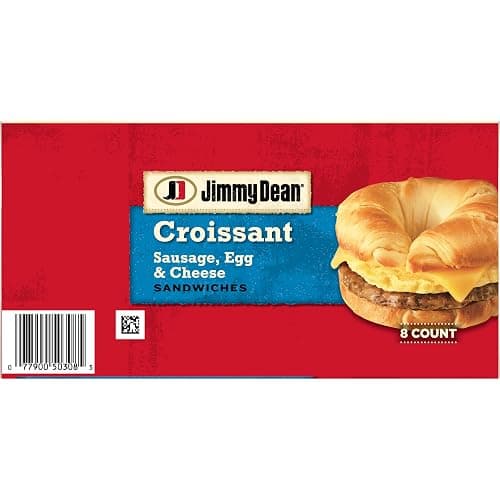 Jimmy Dean Sausage, Egg and Cheese Croissant Breakfast Sandwich, 8 Count (Frozen) thumbnail 7