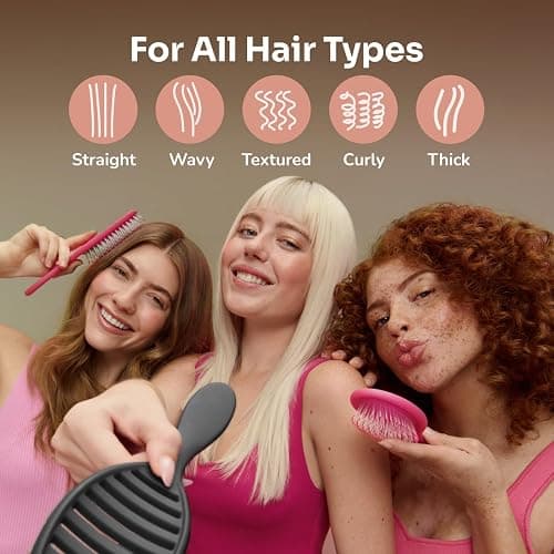 Wet Brush Ceramic Speed Dry Hair Brush, Black - Vented Design & Soft HeatFlex Bristles for Blow-Dry Safe Styling - Ergonomic Handle for Pain-Free Detangling - Hair Accessories for All Hair Types thumbnail 2