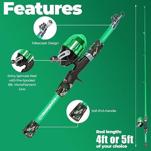 DaddyGoFish Kids Fishing Pole - Rod Reel Combo Tackle Box Starter Set - First Year Small Gear Kit for Boys Girls Toddler Youth Age Beginner Little Children thumbnail 3