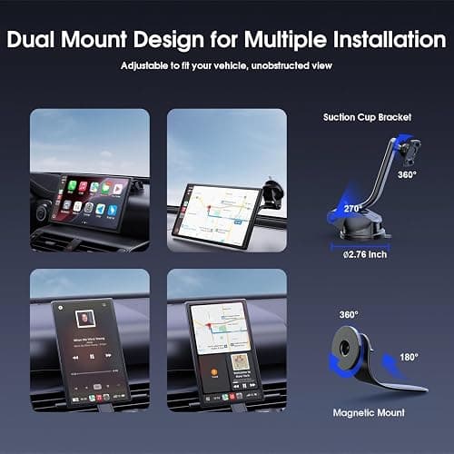 Avylet 9" CarPlay Screen for Car with Apple CarPlay & Android Auto, Portrait & Landscape Mode, Touchscreen & Backup Camera, GPS Navigation/Voice Control/OTA/Bluetooth/AUX/FM thumbnail 7