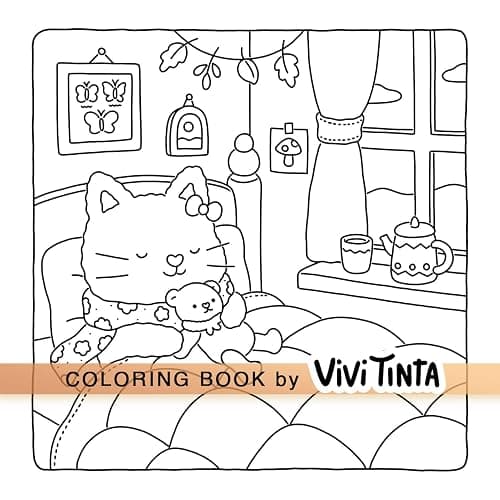 Fuzzy Hygge: Cute and Cozy Coloring Book for Adults & Teens Featuring Adorable Animals Characters for Stress Relief (Fuzzy Friends Coloring) thumbnail 6