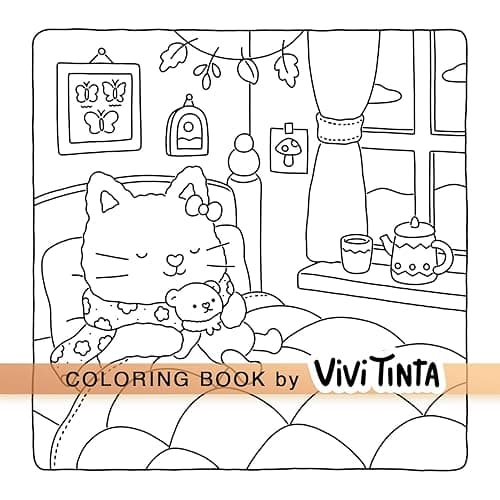 Fuzzy Hygge: Cute and Cozy Coloring Book for Adults & Teens Featuring Adorable Animals Characters for Stress Relief (Fuzzy Friends Coloring) thumbnail 7