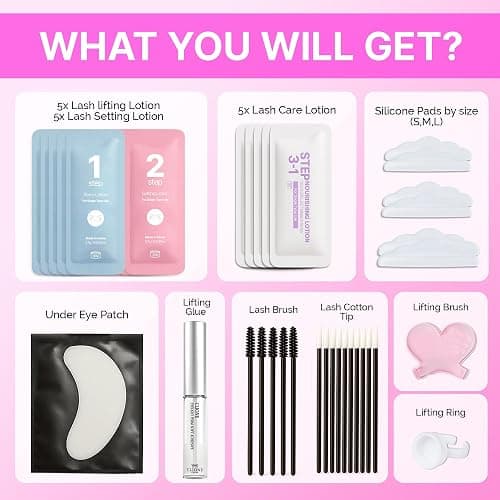 Korean Lash Lift Kit - 5 Sets At Home Eyelash Perm Kit with Upgraded Glue, Eyelash Lift Kit, DIY Lash Perm Easy for Beginner & Professional, Semi Permanent Perming Wave Suitable For Salon & Home thumbnail 7