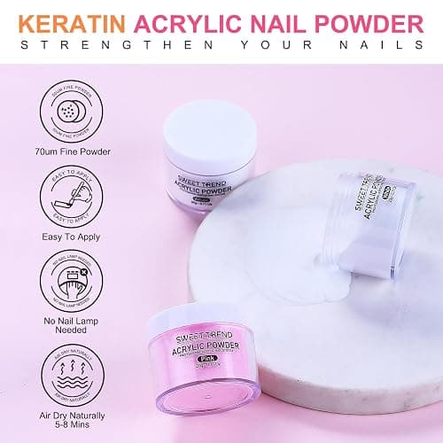 Acrylic Nail Kit with Everything: Beginners Set with Drill - Professional Acrylic Powder Glitter Monomer False Tips Top Base Coat Starter Kit - Full Decorations Nail Supplies for Nail Extensions Gift thumbnail 3