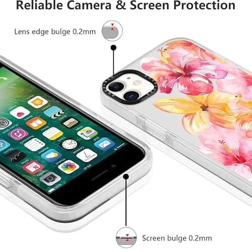 Yoedge Transparent Handyhülle für iPhone 11 Hülle, Aesthetic Hibiskus Blumen Sommer Muster Niedlich Muschel Design Mädchen Geschenk Schutzhülle,Silikon Case Cover für iPhone11 6,1",Bunt Flower thumbnail 5