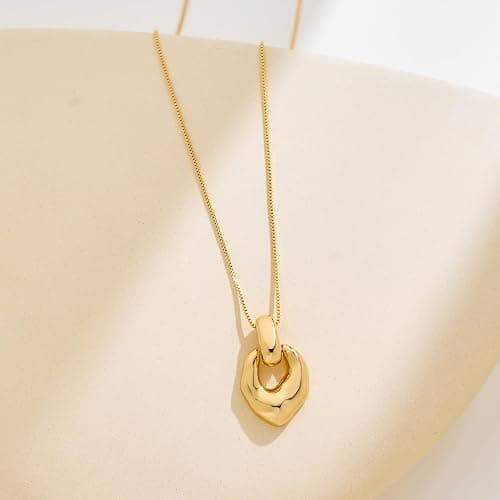 HESSAWELL Gold Pendant Necklace for Women Statement Gold Silver Necklace Trendy Jewelry for Women thumbnail 4