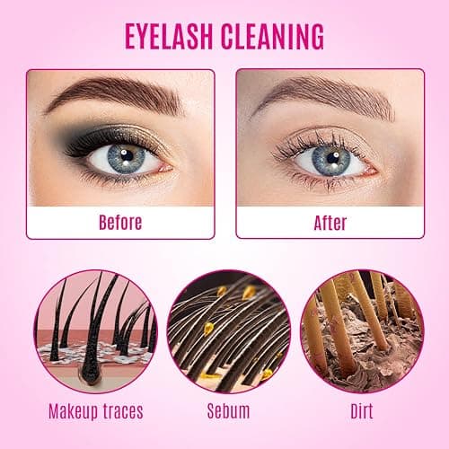 STACY LASH Lash Shampoo Kit Foaming Cleanser with Eye Lash Spoolies & Rinse Bottle & Cleansing Pad & Brush for Eyelash Extensions & Clusters & Natural Eyelashes thumbnail 5