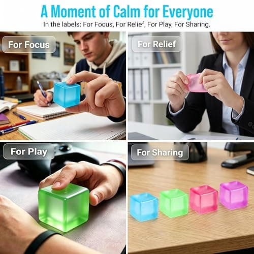 Squishy Ice Cube Stress Balls, Slow Rising Stress Relief Toy, Squeeze Ball Fidget Toys for Adults Teens Boys Girls, Sensory Toys for Kids with Autism, Party Favors Gifts (Blue) thumbnail 3