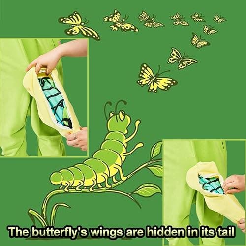 AMAMHAHAVA Caterpillar to Butterfly Onesie Pajamas for Adults, Transformative Onesie Pajamas for Halloween & Christmas thumbnail 3