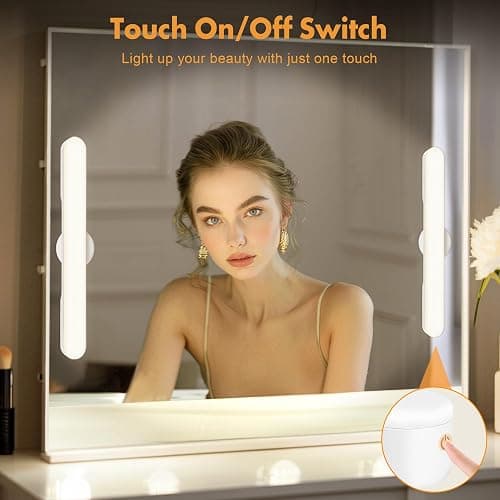 cambk Set of 2 Wireless Vanity Makeup Lights for Mirror, Rechargeable LED Stick On Light Bar for Bathroom Mirror with 3 CCT&Adjustable Brightness, Long Battery Life Cordless Light for Vanity Desk thumbnail 3