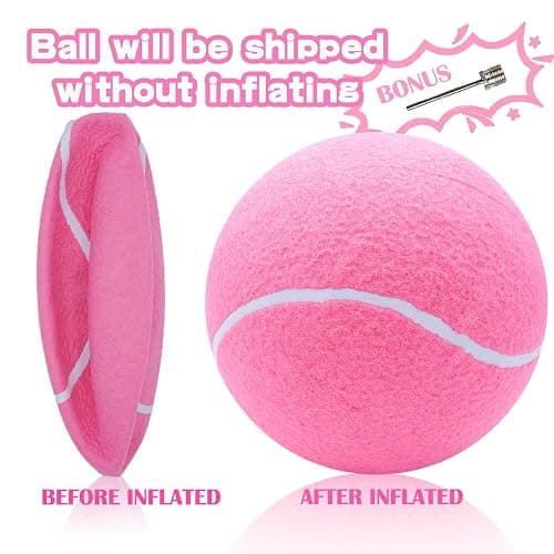 Banfeng Big Tennis Ball for Dogs, Giant Dog Tennis Ball Toy Large Outdoor Sports Gift for Small Medium Large Dog (Pink, 9.5 inch) thumbnail 3