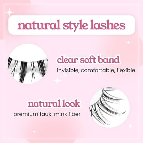 Anime Lashes Korean Japanese Look Like Asian Natural Look False Eyelashes Manga Lashes Mink Wispy Fluffy Spiky 3D Volume Eyelashes Pack Cosplay Fake Eyelashes Individual Cluster 5 Pairs LK02 by dxg thumbnail 2