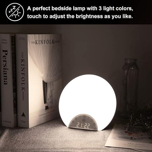 ANTDALIS Sunrise Alarm Clock Wake Up Light for Kids, Adults, Heavy Sleepers with Dual Alarms, Snooze, Sleep Aid with 7 Nature Sounds for Bedrooms with 8 Colors Night Light, FM Radio, Gift Ideas thumbnail 6