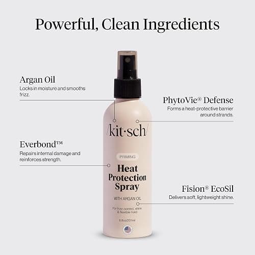 Kitsch Heat Protection Spray for Hair – Heat Protectant for Hair with Argan Oil – Styling Hair Spray for Frizz Control, Shine & Damage Protection – Protects Strands | Ideal Gifts for Women – 6.8oz thumbnail 4