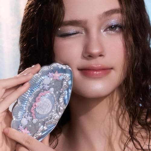 Flower Knows Shell's Jewel 6-Color Makeup Palette,Smoke Greys Eyeshadow with 4 Matte + 2 Shimmer Shades,Blendable Smooth Cute Eye Makeup,0.23 Oz(02 Deep Sea) thumbnail 4