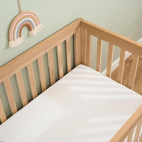 Clair de Lune 2 Pack Jersey Cotton Cot Bed Sheets 70 x 140 cm (White) | Breathable, gentle fabric thumbnail 6
