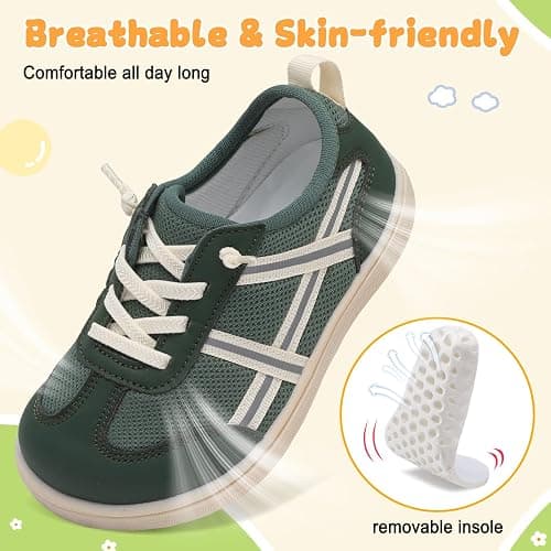 LeIsfIt Toddler Shoes Boys Girls Wide Barefoot Shoes Kids Slip on Casual Sneakers Breathable Non-Slip Sneakers for Walking Play School Tennis thumbnail 5