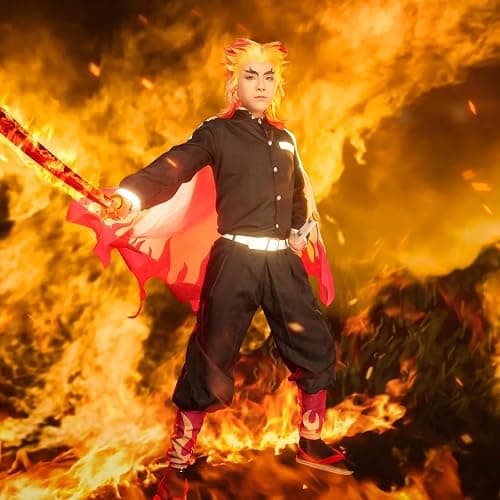 Antsparty Adults Anmie Cosplay Costume Set, Kimono Outfits Men Women, Anmie Cosplay Cloak for Halloween Carnaval Pretend Play Fancy Dress thumbnail 6