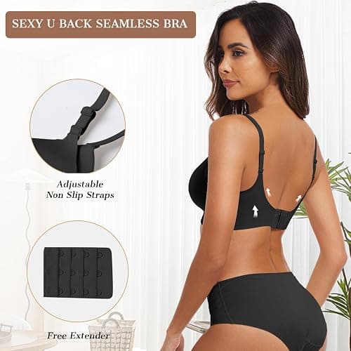 OEAK Womens Wireless Bras Comfortable Push Up Bra No Underwire Bra Full Support Lift Bralette Everyday Seamless Tshirt Bras thumbnail 3