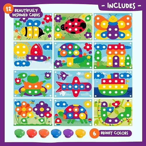 Nene Toys Wooden Color Matching Puzzle for Toddlers 2+ Years – Montessori Pegboard Button Game with Wooden Nails & Cards – Educational Toy for 2 3 Year Old Boys Girls – Fine Motor Skill Learning thumbnail 3