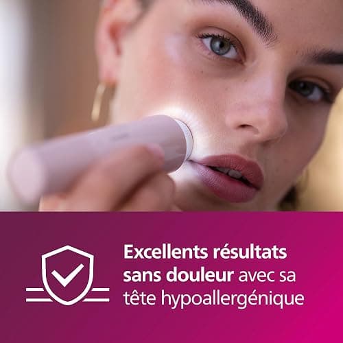 Philips Series 5000 - épilateur visage, épilateur individuel pour femme, sans fil et compact, avec tête hypoallergénique, épilation douce et rapide du visage, retouches faciles, modèle BRR454/00 thumbnail 3