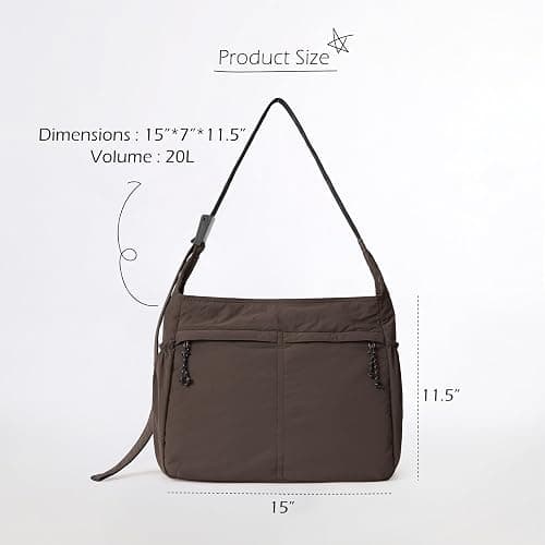 ODODOS 20L Crossbody Tote Bag Large Capacity Lightweight Hobo Shoulder Sling Bags for Gym Shopping Beach Travel thumbnail 6