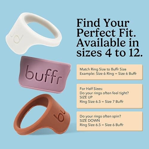 BUFFR Silicone Ring Protector for Working Out – Wedding Band Guard for Gym & Fitness – Secure, Non-Slip Rubber Ring Cover for Women thumbnail 6