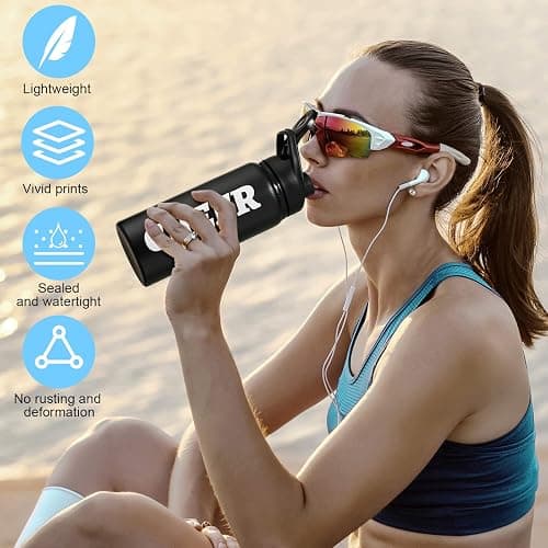 Hushee 12 Pcs Cheer Water Bottle 20 oz Cheerleader Reusable Water Bottle for Travel Aluminum Leak Proof Sport Water Bottle with Snap Lids for Cheerleading Coach Gift Gym Camping Hiking Outdoor thumbnail 5