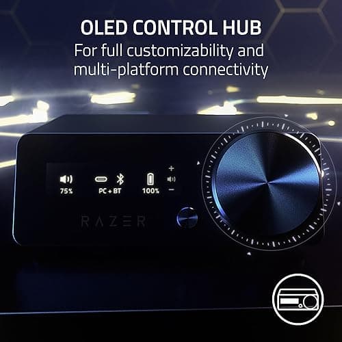 Razer Kraken V4 Pro Wireless Gaming Headset: OLED Control Hub - HD Haptics - 2.4GHz Wireless - Bluetooth - USB - 3.5 mm - Super Wideband Mic - For PC, Mac, PS5, Nintendo Switch, Steam Deck, Smartphone thumbnail 5