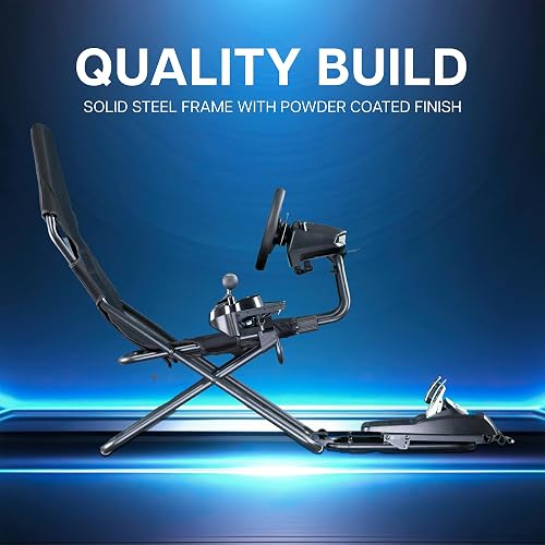 VIVO Foldable Racing Simulator Chair with Wheel Stand, Gear Mount, Cockpit and Frame Only, Fits Logitech, Thrustmaster, Fanatec, Compatible with Xbox One, PlayStation, PC Video Game, STAND-RACE2F thumbnail 9