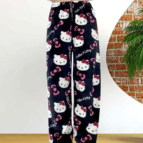 CVKOLOK Cartoon Pajamas Pants for Women Girls Cute Cat Print Flannel Sleep Bottoms Halloween Christmas Sleepwear thumbnail 8