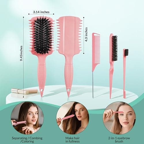 Curl Defining Brush, Curly Hair Brush Products for Effortlessly Detangling Shaping and Styling Women's Men's Curls on All Wet or Dry Hair Types, Reduces Frizz thumbnail 7