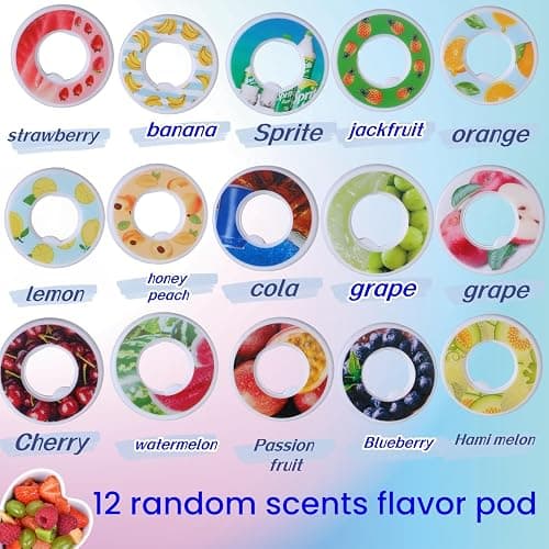 Sports Air scent Water Bottle Set 650 ML | with 12 Fruit scent Flavor pods & straw | flavored bottle in Pink，for kids, boys, girls | no calories, sugar-free thumbnail 3