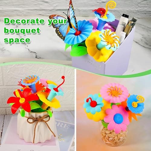 Birthday Toys Gifts for 2 3 4 5 6 Years Old Toddler Girls Boys, 156 PCS Insect Flower Garden Building Educational STEM Learning Pretend Play Gardening Set, Birthday Gifts for Preschool Kids Age 2+ thumbnail 3