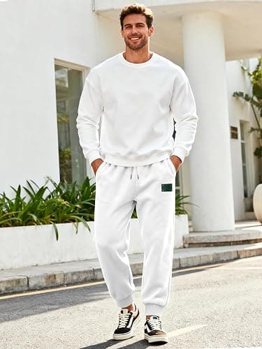 TAFLE Men's Fleece Sweatpants Warm Winter Pants Athletic Drawstring Jogger Pants with Pockets thumbnail 3