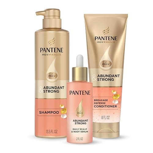 Alix Earle Pantene Abundant & Strong 5-Piece Gift Set - Regimen includes Shampoo (13.5 oz), Conditioner (8 oz), Serum (2 oz) for Hair Loss, Thinning, Anti-Breakage, Volume - Grows Healthier thumbnail 8