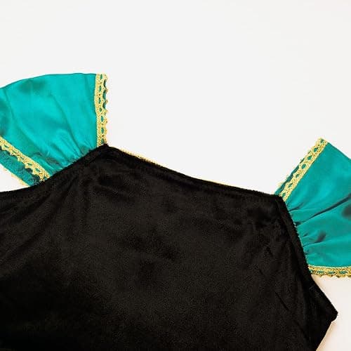 ReliParty Girls Princess Costume Dress up Green, with Accessories,150 thumbnail 3