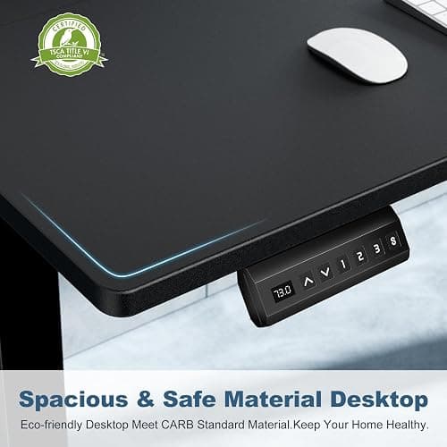 DUMOS 55 Inch Electric Standing Desk Height Adjustable, Sit to Stand Computer Workstations Large Work PC Table Home Office Writing Gaming Desks with Memory Presets for Walking Pad, Bedroom, Black thumbnail 6