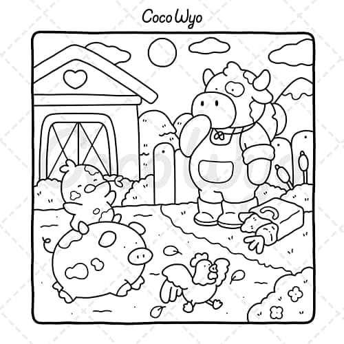 Little Cuddles: Coloring Book for Adults and Teens Featuring Cute Animal Friends for Relaxation (Cozy & Cute Coloring) thumbnail 3