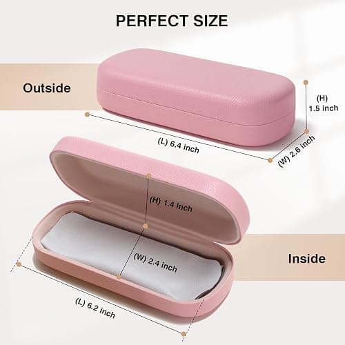 Marvolia Glasses Case Large Hard Shell Eyeglasses Case PU Leather Protective Case for Sunglasses Eyeglasses thumbnail 2