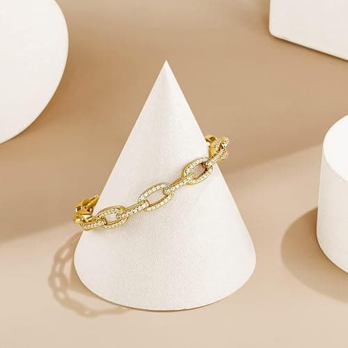 KissYan Gold Cuff Bangle Bracelets for Women, 14K Gold Plated Adjustable Open Cuff Bracelet Flat Hollow Butterfly Cubic Zirconia Jewelry Gift thumbnail 7