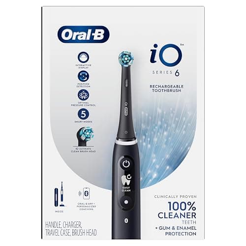 Oral-B iO6 Electric Toothbrush, for a Deep Clean and Whiter Teeth, Black, iO Series 6 with 1 Toothbrush, 1 Brush Head, and 1 Travel Case thumbnail 18