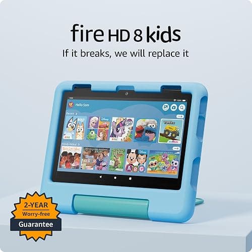 Amazon Fire HD 8 Kids tablet (newest model), ages 3-7. With bright 8" HD screen. Includes ad-free and exclusive content, parental controls and 13-hr battery, 32GB, Blue thumbnail 7