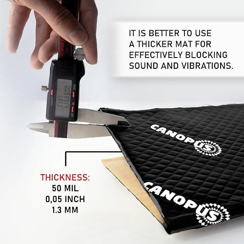 CANOPUS Professional Sound Deadening Mat for Cars, 50 mil 10 sqft, Pack of 10 Sheets, Butyl Sound Deadener Mat, Audio Car Sound Dampening Material for Car Trunk, Door, Floor and Ceiling, Black thumbnail 7