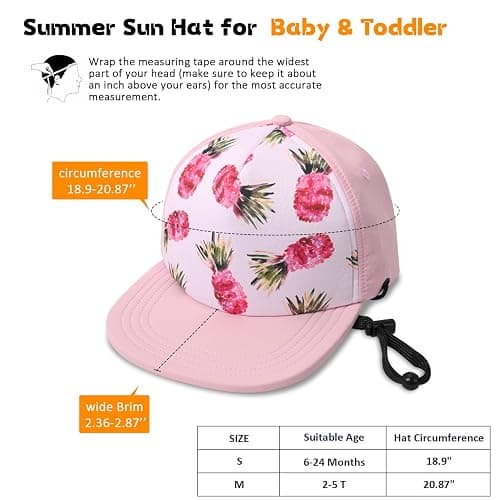 Kids Baseball Hat Visor, Toddler Boy Girl Sun Protection Hat Cotton Hats,Sun Hat for Baby Little Girls Boys Children thumbnail 2