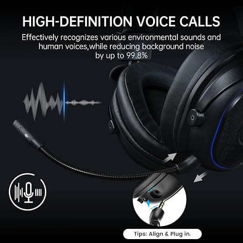 EKSA 2.4GHz Wireless Gaming Headset for PS5,PC,PS4,Switch,Mobile,Mac, Bluetooth Gaming Headphones with Microphone, RGB, 30ms Latency, 50H Battery, USB & Type-C Ultra, Wired Gaming Headset for Computer thumbnail 6