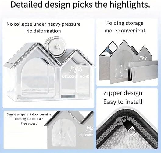 2025 New Air Conditioner Cat House, Dog House with Ac, Foldable Pet Cooling House with Air Conditioning 10 Ice Packs, for Small Dogs and Cats (Grey) thumbnail 4
